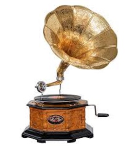 Gramophone en laiton doré, haut de gamme, fabrication indienne, prix de gros, - Product Image 1