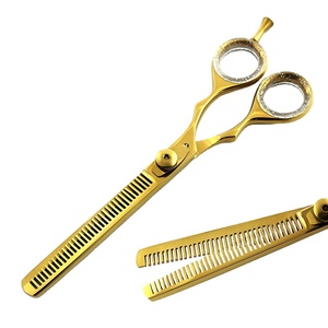 กรรไกรผอมบางสำหรับช่างตัดผมสแตนเลสมืออาชีพเคลือบไททาเนียมสีออกแบบได้ตามต้องการ - Product Image 1