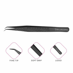 Top Quality Stainless Steel Eyelash Extension <b>Tweezer</b> in Black Color with Diamond Cut Design with Your Own Logo, Eyelash <b>Tweezer</b> - Product Image 1