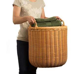 High Quality Eco Friendly Large Laundry <b>Basket</b> Interior Bathroom and Bedroom Decoration Rattan Storage <b>Basket</b> with <b>Handles</b> - Product Image 4
