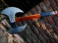 Hache de camping viking artisanale personnalisée, hache tactique de survie en acier inoxydable, double lame de 22 pouces, manche en bois multifonctionnel, OEM