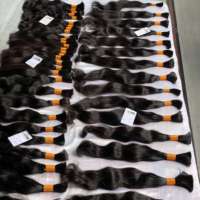 Cheveux humains indiens crus de haute qualité 10 "-30" paquet de cheveux vierges en vrac humains cambodgiens crus peut être teint sans emmêlement sans perte de cheveux