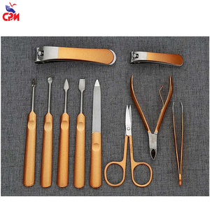 Kit de manucure 10 en 1, kit complet de soins des ongles avec étui en cuir, outils de toilettage professionnels en acier inoxydable, portables - Product Image 6