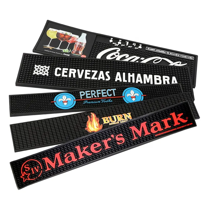 custom branded bar mats macallan beer pvc rubber sublimation bar mat