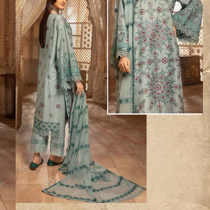 ชุดปากีสถานแบบไม่เย็บปักสำหรับผู้หญิง,ชุดปากีสถานมีสไตล์สำหรับผู้หญิงเสื้อกางเกง Dupatta 3ชิ้นสำหรับสนามหญ้า - Product Image 2