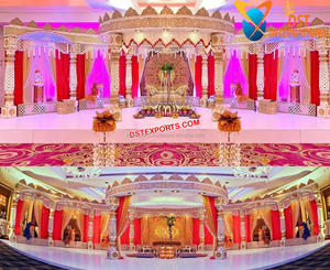 Mandap DE BODA indio de cuatro pilares, para boda, de lujo, dorado, Reino Unido, venta al por mayor - Product Image 4