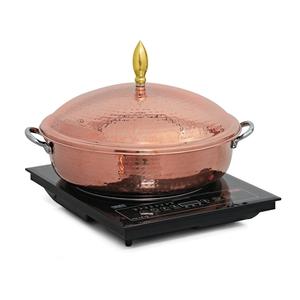 Présentoir de vaisselle au design martelé en cuivre en métal lourd pour les restaurants de restauration de service de cuisine d'hôtel - Product Image 1