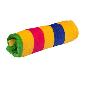 ผ้าขนหนูชายหาดผ้าฝ้ายออร์แกนิกลายทาง100% สีแดงสีขาวและสีดำ - Product Image 2