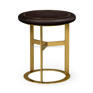 Tabouret de pieds de cabriole rembourré de style royal meubles de salon décoratifs tabouret en laiton massif meubles de salon - Product Image 4