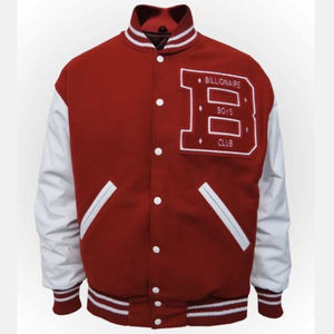 Blousons de baseball personnalisés avec logo brodé, pour hommes, style universitaire, respirants, imperméables, en laine et viscose - Product Image 2