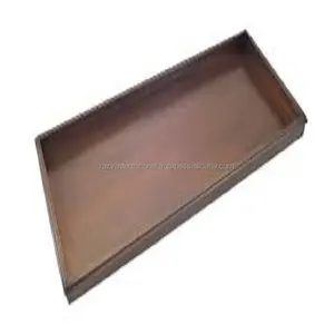 Bandeja antiga de metal multiuso, bandeja retangular de cobre e metal para casa e escritório