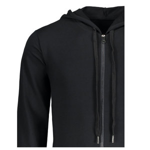 OEM thoáng khí người đàn ông hoodie Set áo 50 cotton 50 Polyester dài tay áo in quá khổ Áo Thun Hoodies bán buôn Đen - Product Image 5