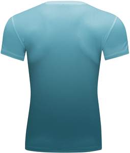 เสื้อยืดกีฬาสำหรับผู้ชายพิมพ์ลายปักโลโก้แขนสั้นแบบถัก - Product Image 1