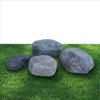 KNT Creations, certifiée ISO 9001, roche artificielle de jardin réaliste en fibre de verre, couleur grise, imperméable, toutes saisons, pour jardin en pierre