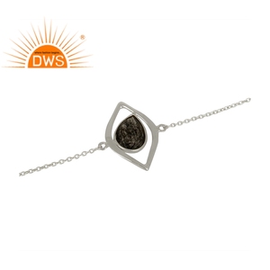 Bracelet en argent fin 925, vente en gros, carreaux noirs, pierres précieuses, fournitures de bijoux - Product Image 2