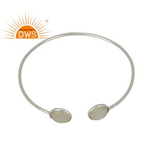 Bracelet en argent Sterling 925 avec pierres de lune arc-en-ciel naturelles, marque de créateur, bijoux - Product Image 1