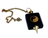 Meilleure qualité pendule tétragramme pendule en jaspe noir avec symbole ésotérique pendule de protection