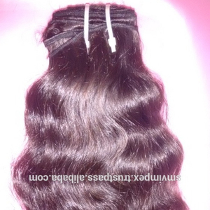 Natural Wave and Curly Hair Weaving From India. 10"-32" Wavy Hair Virgin Indian Remy Wavy Hair - Product Image 1