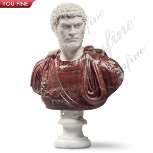 YOUFINE Escultura <span class=keywords><strong>de</strong></span> Busto <span class=keywords><strong>de</strong></span> Emperador Romano en Mármol Rojo y Blanco, Tallada a Mano, <span class=keywords><strong>Figura</strong></span> Histórica Clásica para Decoración Interior <span class=keywords><strong>de</strong></span> Bibliotecas - Product Image 2