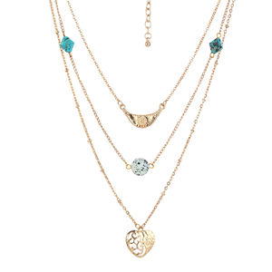 Cadena de celosía con diamantes de imitación, joyería chapada en oro de alta calidad, cadena de costura, collar con estilo, collar, medalla, novedad - Product Image 3