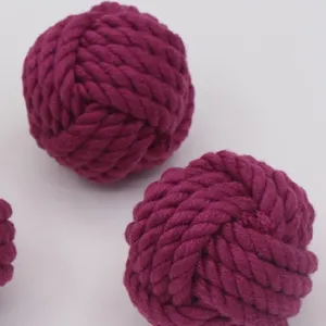 Nautical Cotton Cord Knot Balls- Bowl Vase Filler Balls- Handcrafted Plum Purple Color Balls - Beach House Decor Ornaments