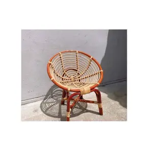 Cozy Daily Used Vintage Red Brown Color Egg Shape Eco-friendly Feature Colihami Kid Rattan Chair From Singapore