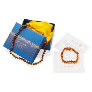 Baltic Amber baby Necklace of Raw baroque style beads in Mixed colours top selling online product