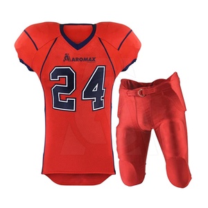 Uniforme de Fútbol Americano Unisex al por Mayor, 100% Poliéster, Sólido, de Media Manga, con Número Impreso Personalizado y Logotipo Frontal - Product Image 5