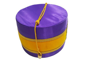 Gorro de corona con bordado dorado, gorro de corona, púrpura, real y selecto - Product Image 3