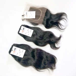 ดิบอินเดียวัดผมยังไม่ได้หนังกำพร้าชิดเวอร์จินมนุษย์ผมรวมกลุ่มกับการปิด4X4 5X5 6X6 7X7สวิสHDลูกไม้หน้าผาก - Product Image 4