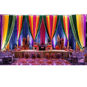 Fondos de decoración de escenario de fiesta Heena pakistaní gran función Mehndi decoración de escenario fondos coloridos para escenario Sangeet - Product Image 1