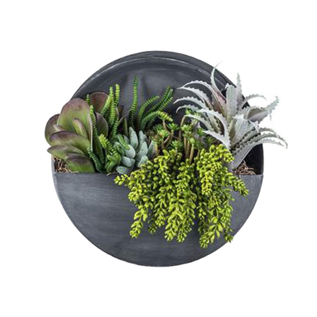 Handcrafted Round Wall Hanging Planters With Patina Effect Metal Zinc Half Round Pot at Wholesale Price