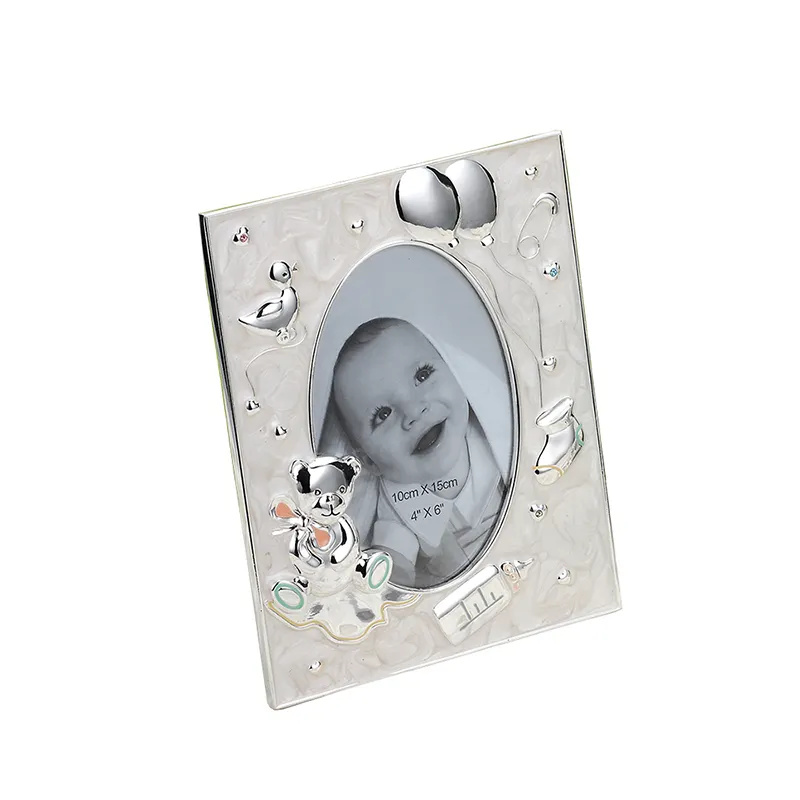 Photo Balloon Bear Lovely Child Photo Frame Enamel Decorated Baby Photo Frame Gift Frame