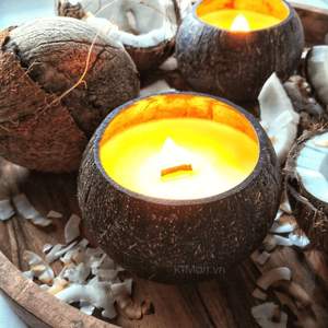 High Quality Eco-Friendly <b>Coconut</b> Wood Bowl <b>Candle</b> Prices Handmade in Vietnam Soy <b>Candle</b> - Product Image 2