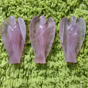 Natural Crystal Gemstone Rose Quartz Healing Angel For Sale