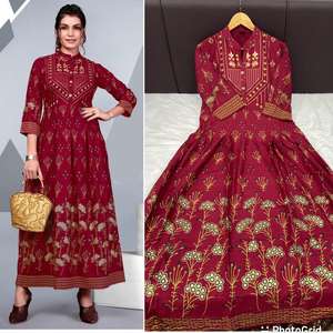 RD's Élégant Robe-Style Soie Coton Rayonne Kurtis Prêt-à-Porter Indien & Pakistanais Vêtements - Product Image 3