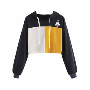 Sudadera con capucha para mujer, de manga larga, Color negro, con Logo personalizado, ropa para Parte Superior Femenina, OEM - Product Image 6