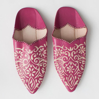 Chaussures pour femmes en cuir marocain fuchsia faites à la main, style paléo chic, légères, doublure en cuir véritable, semelle extérieure anti-odeur, résistantes à l'usure, luxe
