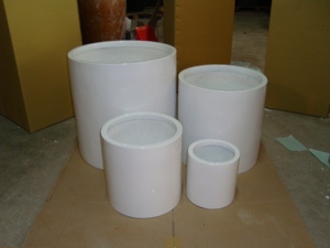 Soporte de Fibra de Vidrio para Plantas, Diseño Moderno de Cilindro, Color Verde Terrazo, para Uso en Interiores y Exteriores, Jardín, Todas las Estaciones - Product Image 2