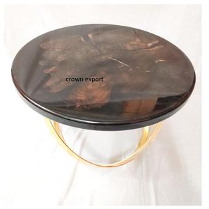 Modern Style Round Resin Coffee Table Best Quality Home Decorative Furniture Brown & Gold Epoxy for Indoor & Outdoor Use - Product Image 1