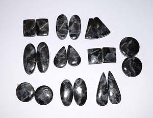 อัญมณี Gabrolite Cabochon คู่แบบธรรมชาติ,พลอยฟรีไซส์สำหรับทำเครื่องประดับ DIY คู่หิน - Product Image 2
