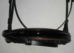 Brida de caballo de charol de dos tonos Topacio Crystal Wave Brow Band Noseband Estilo occidental Sillín acolchado Sillines de alta calidad - Product Image 4