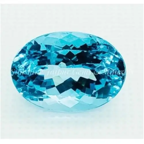 Cabochões ovais Topaz azul céu natural " Preço de fábrica por atacado Pedras preciosas soltas facetadas de alta qualidade | Topaz azul céu certificado