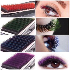 Extensiones de pestañas de colores, degradado, violeta, Cachemira, fibra vegana, Etiqueta Privada - Product Image 5