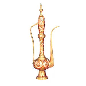 仿古黄铜Aftaba雕刻阿拉伯黄铜投手/Aftaba供应优质中东茶壶批发