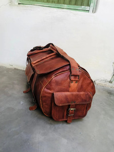 Bolsa de viaje de gran capacidad de cuero genuino Unisex, bolsa de lona de noche de estilo Vintage personalizado para niños y niñas, todos tus fines de semana - Product Image 6