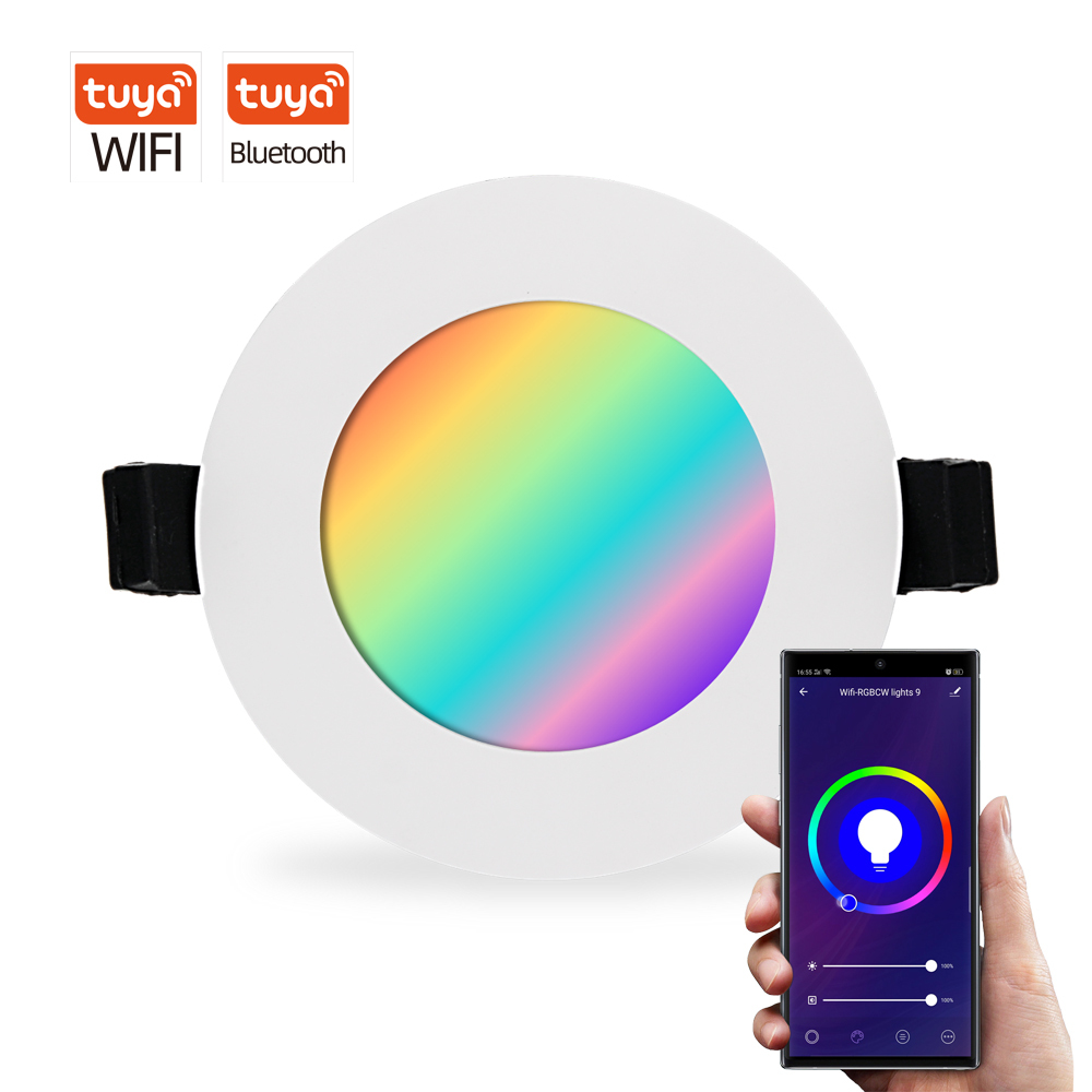 Smart home LED lighting RGB 12W Smart LED Downlight frame 90mm cutout recessed down light