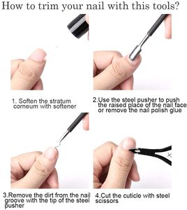 Triangle Cuticle Nail Pusher Scraper and Professional Stainless Steel Cuticle Nipper Set for Fingernails and Toenails - Product Image 4