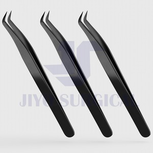 Kit de Belleza Profesional Jiyo Surgical Company, Pinzas para Cejas de Acero Inoxidable con Punta Curva, Serrada y de Fibra - Product Image 6