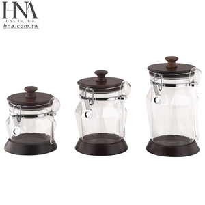 HNA Taiwan Made Kitchen Bathroom Airtight Acrylic Storage with Wood Lid
